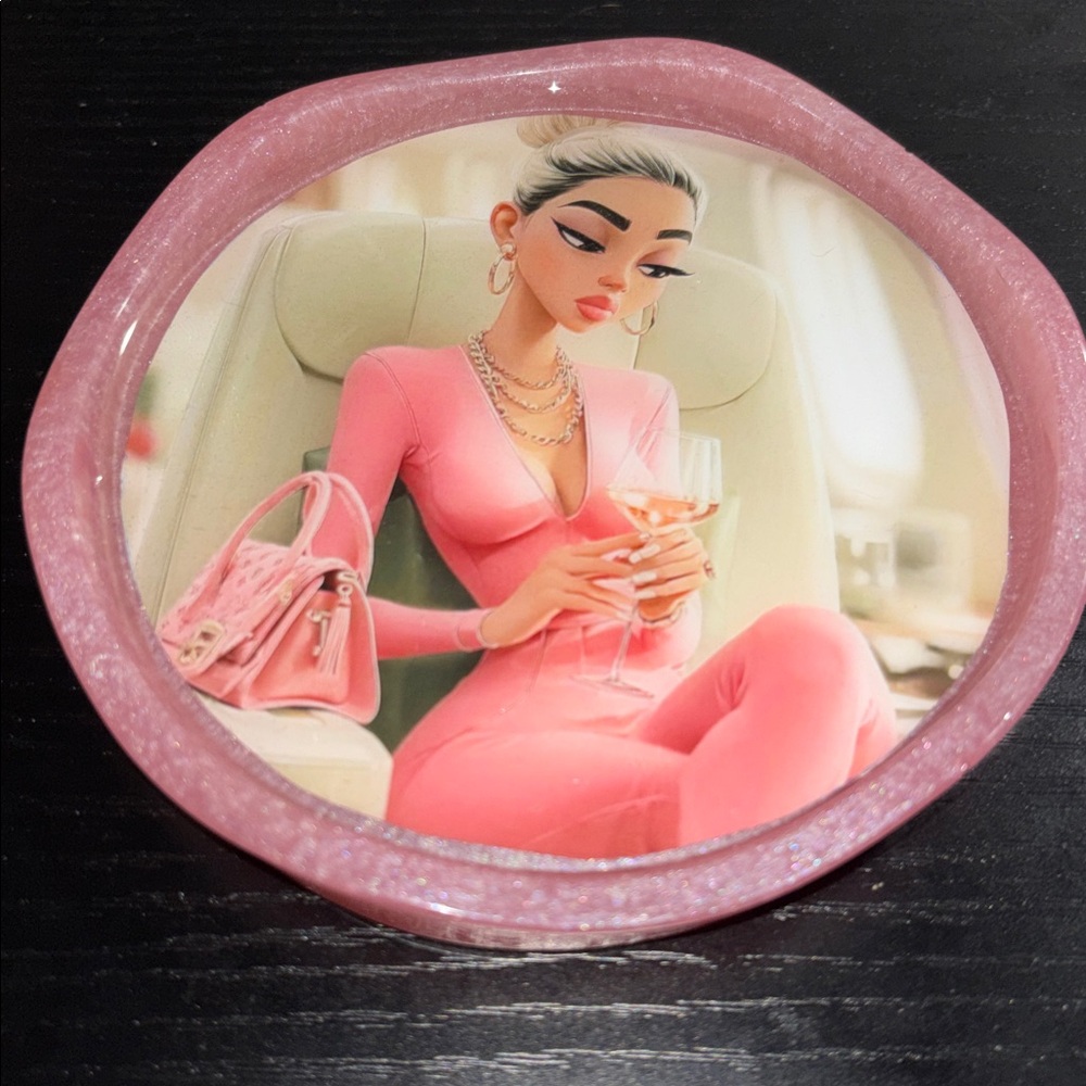 NORE’S NOVELTIES Set Of 2 Ashtray-styled Handcrafted Coasters "LIEZEL”
